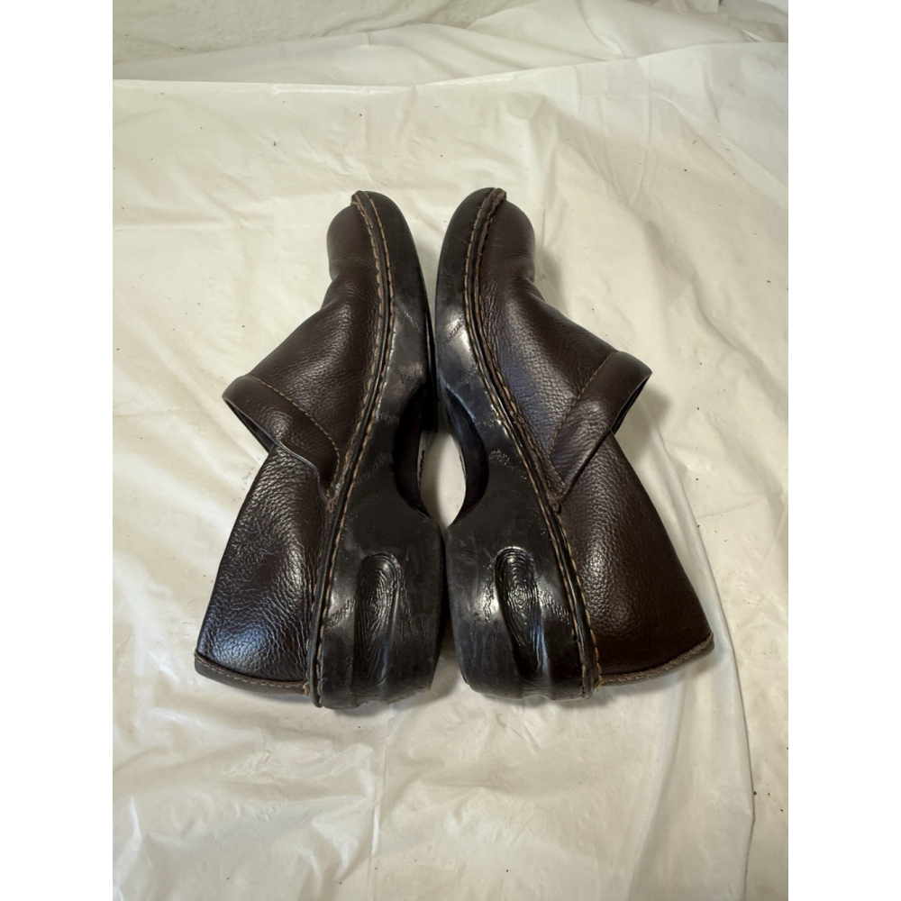 Sonoma Life Style Women's Brown Leather Slip On Clogs Shoes Size 7.5 - Picture 9 of 13